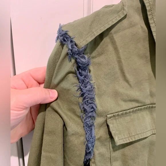 MATILDA JANE Jacket Moments with You Size XS Army Green Pockets Patchwork. - Picture 9 of 14